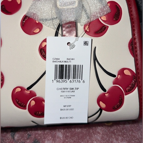 Swing Zip Bag with Cherry Print 🍒 Limited Re-edition from 1998 - Picture 13 of 15